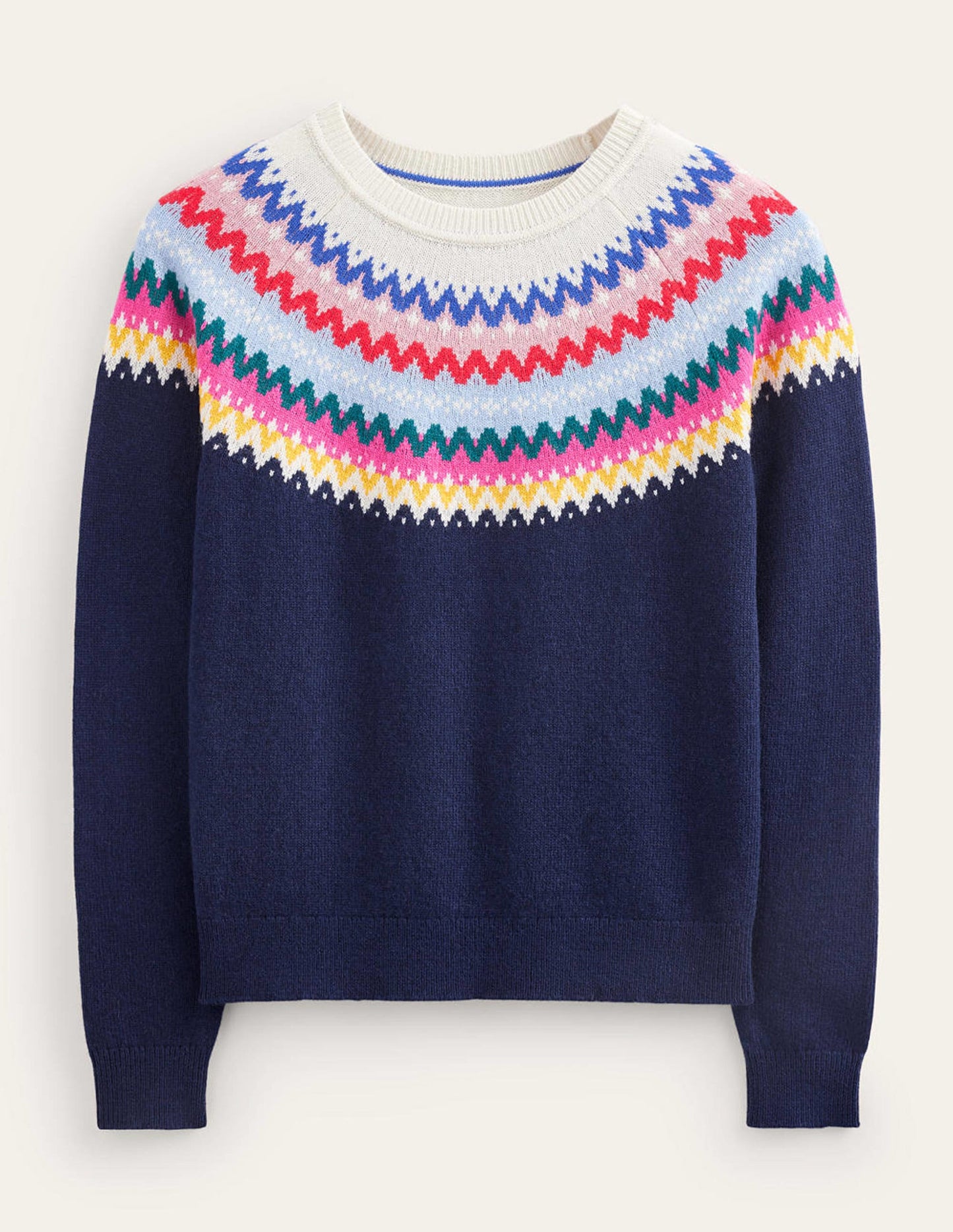 Edie Fair Isle Jumper-Navy Classic Fair Isle