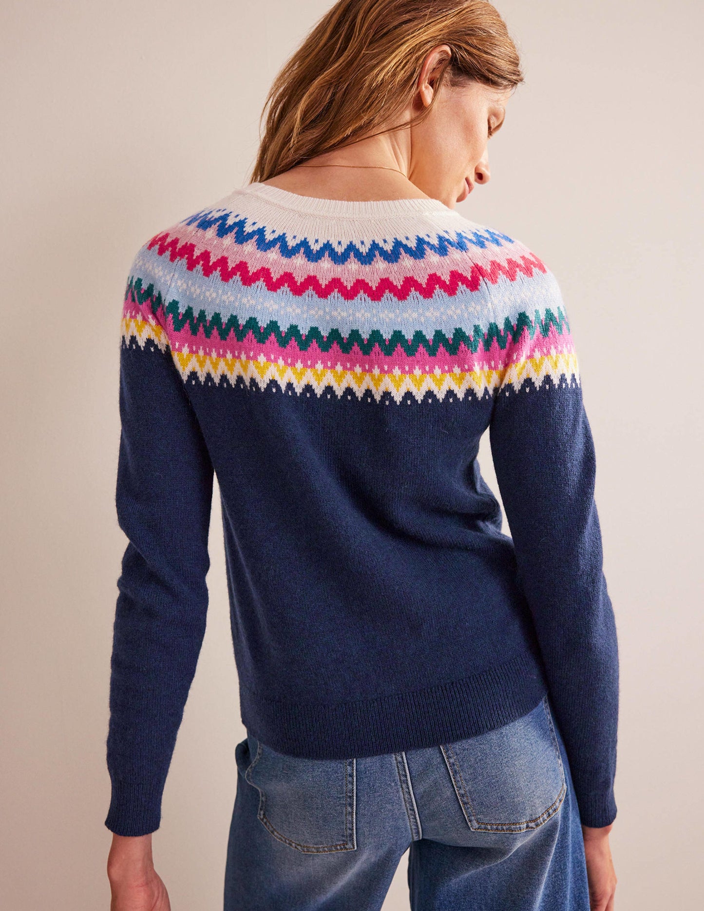Edie Fair Isle Jumper-Navy Classic Fair Isle
