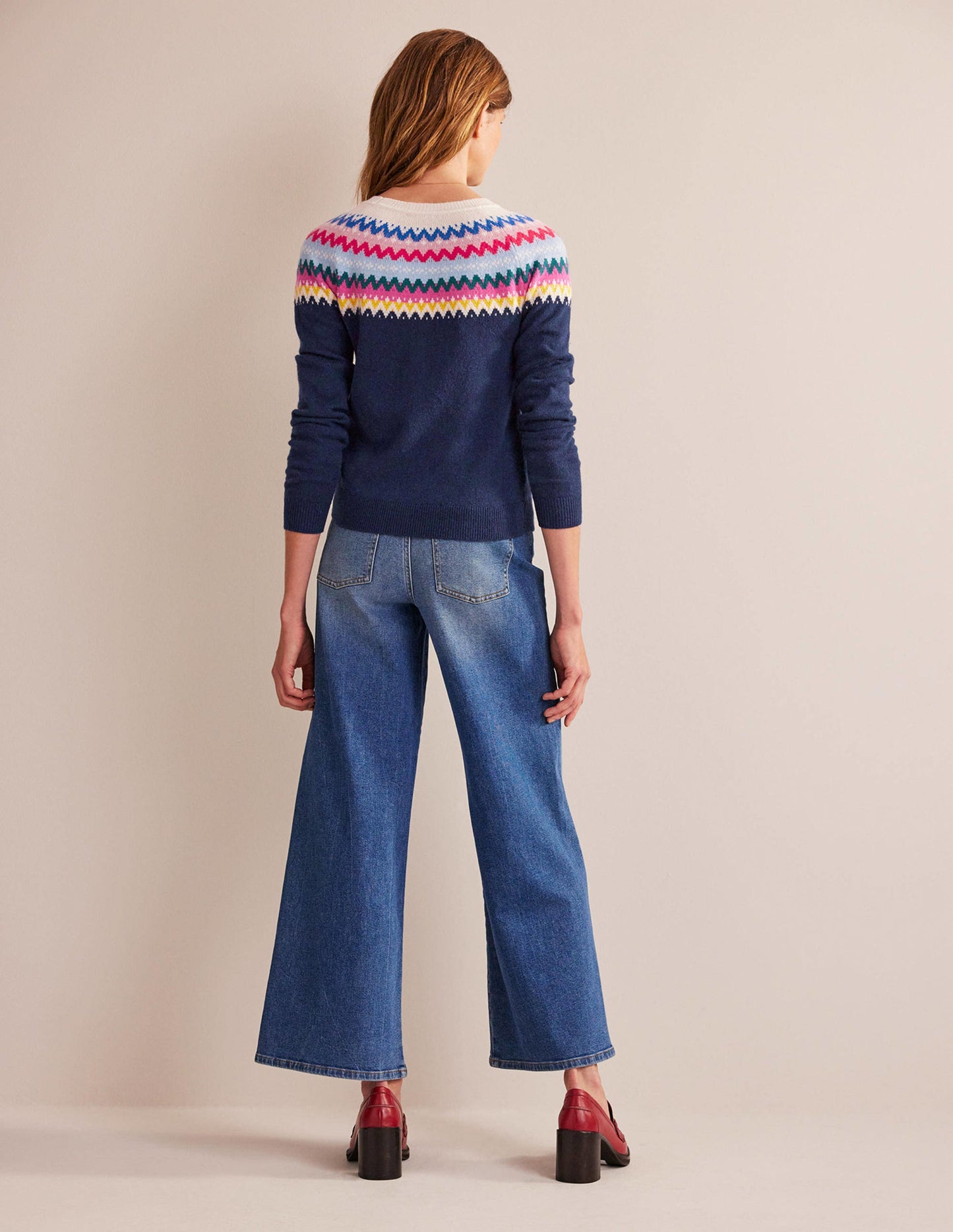 Edie Fair Isle Jumper-Navy Classic Fair Isle