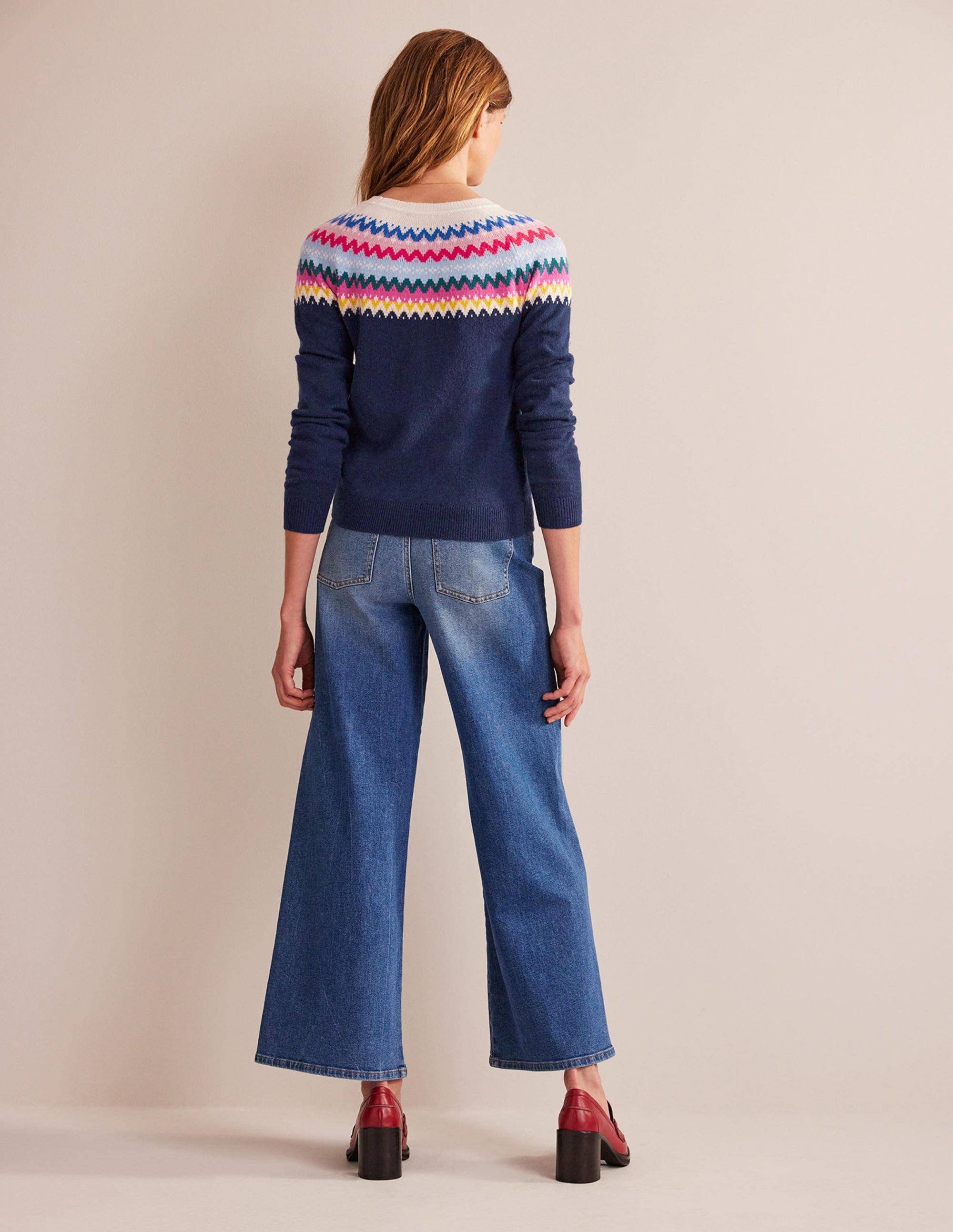 Edie Fair Isle Jumper-Navy Classic Fair Isle - Image 6