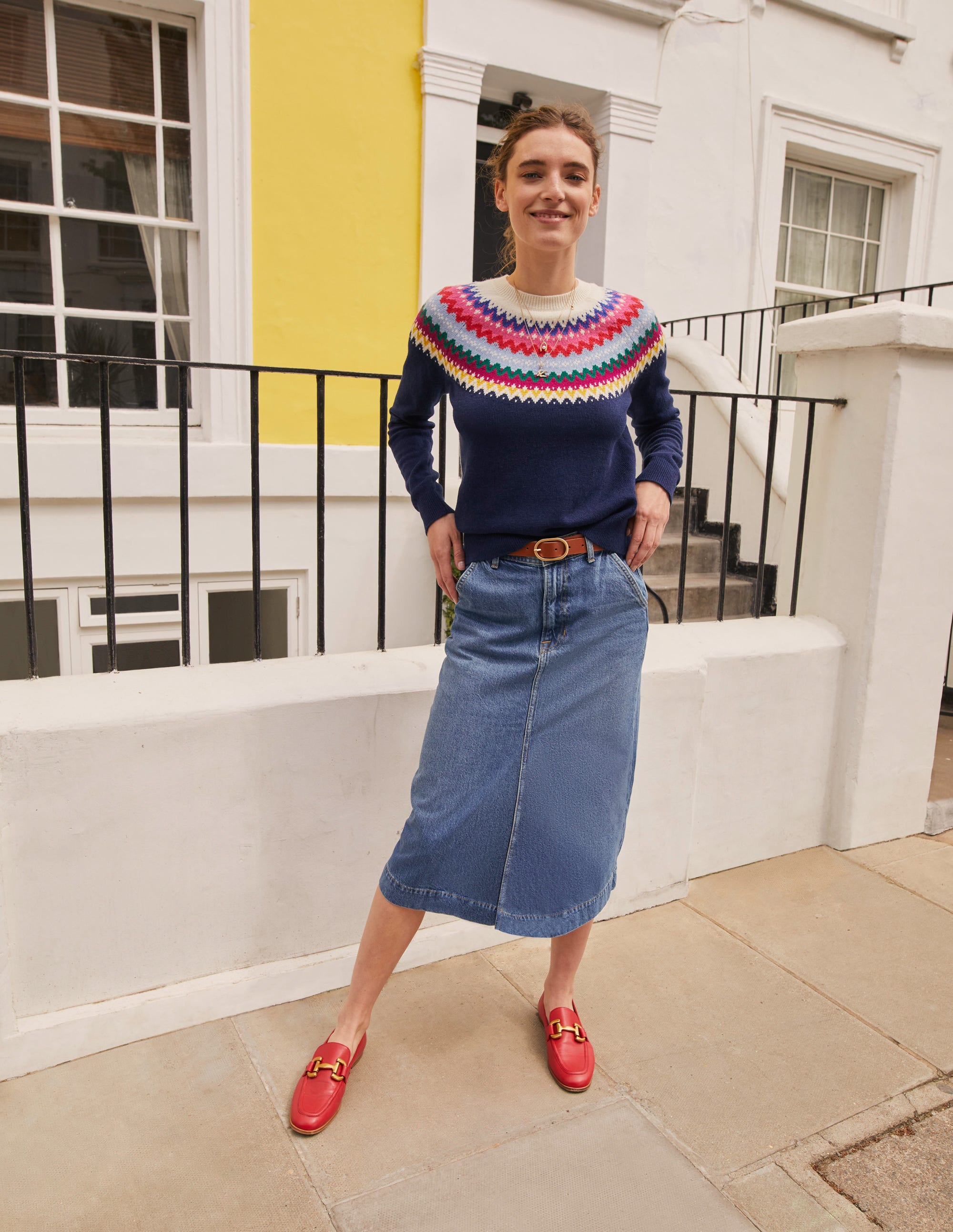 Edie Fair Isle Jumper-Navy Classic Fair Isle - Image 10