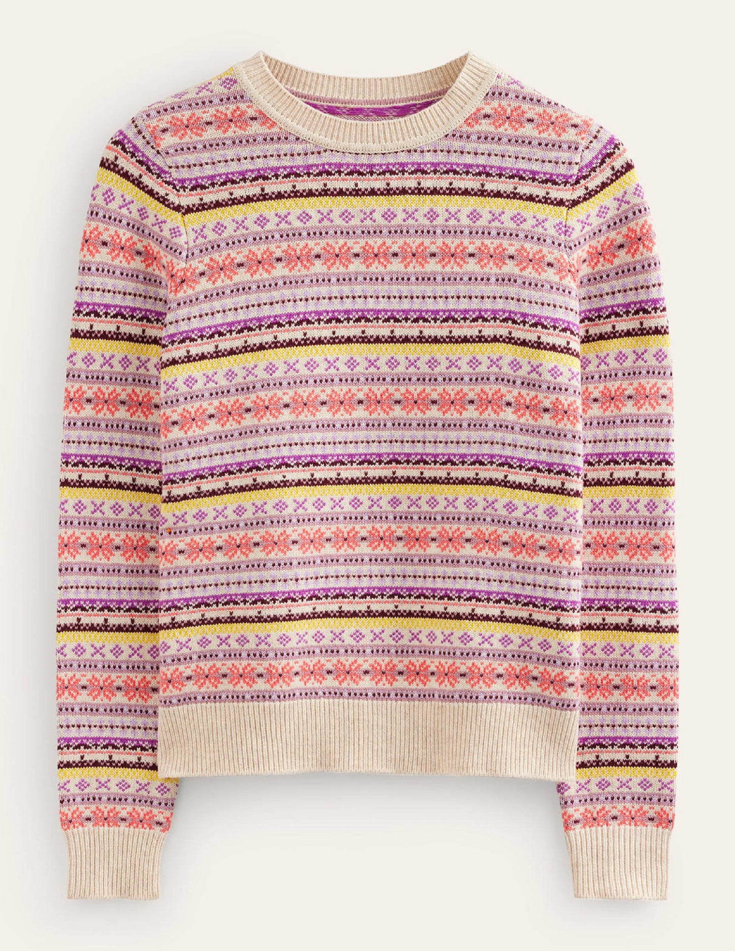 Edie Fair Isle Jumper-Chalky Pink Fair Isle