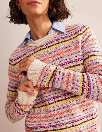 Edie Fair Isle Jumper-Chalky Pink Fair Isle-2