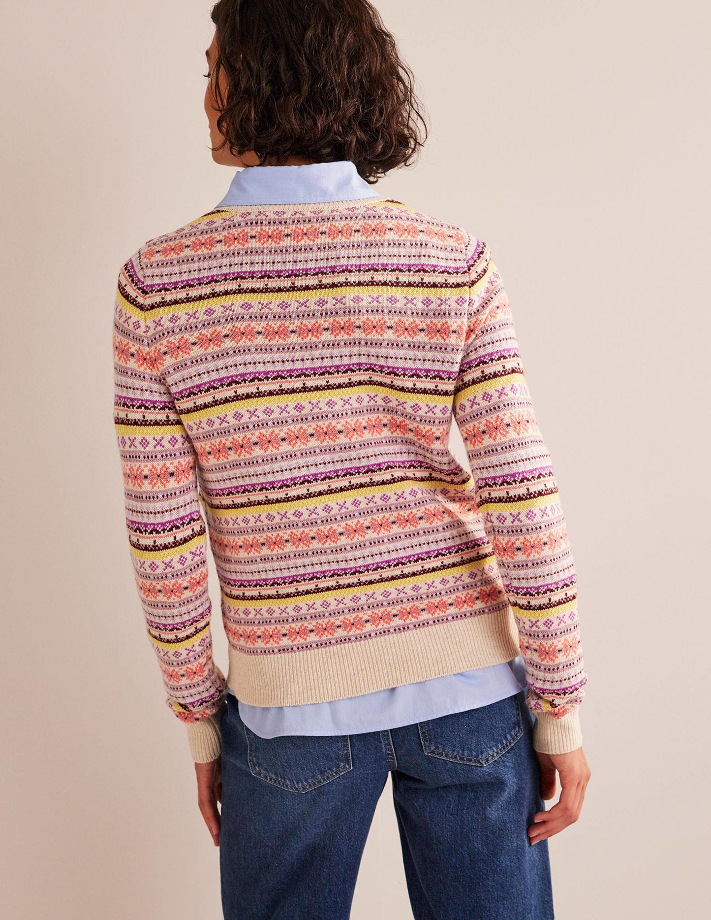 Edie Fair Isle Jumper-Chalky Pink Fair Isle