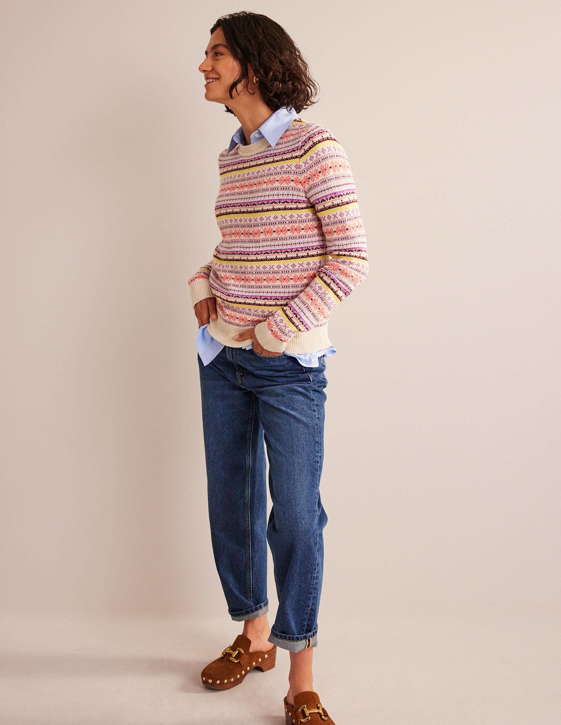 Edie Fair Isle Jumper-Chalky Pink Fair Isle-4