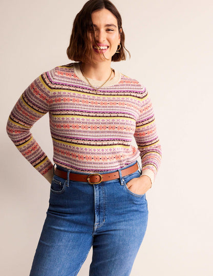 Edie Fair Isle Jumper-Chalky Pink Fair Isle-5