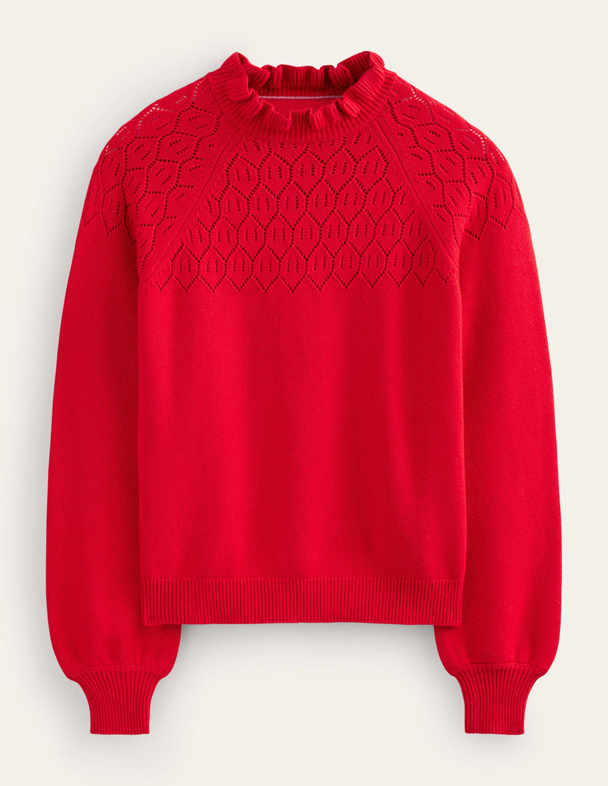 Pointelle Detailed Jumper-Hot Pepper-8