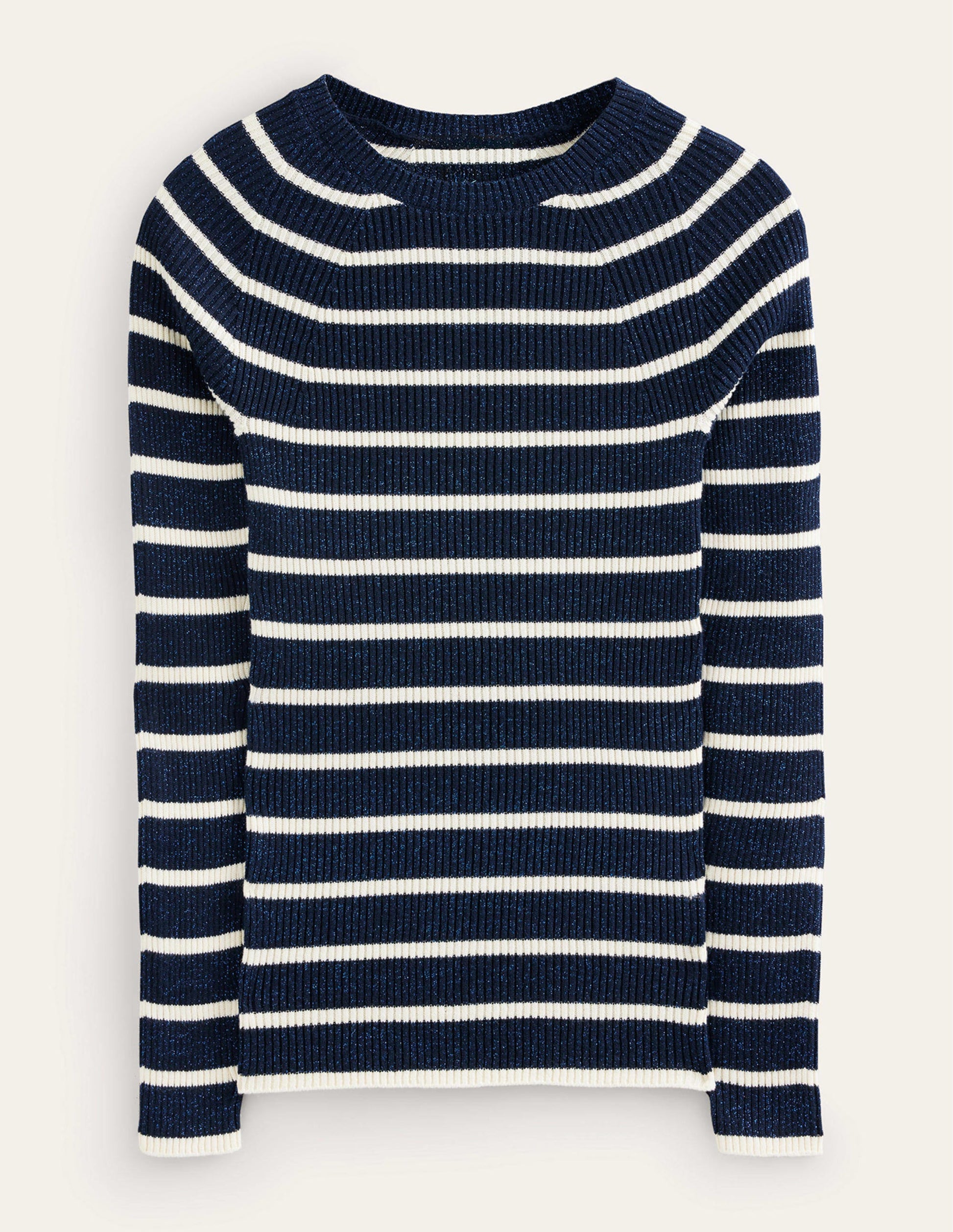 Effie Sparkle Stripe Jumper-Navy, Ivory Stripe-7