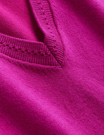 Catriona Cotton V-Neck Tank-Festival Fuchsia