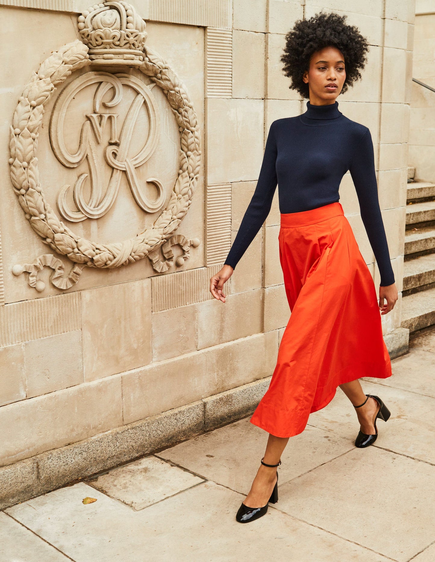 Catriona Roll Neck Jumper-Navy