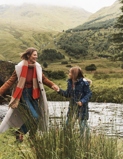 Catriona Roll Neck Jumper-French Navy / Fiesta Orange-5