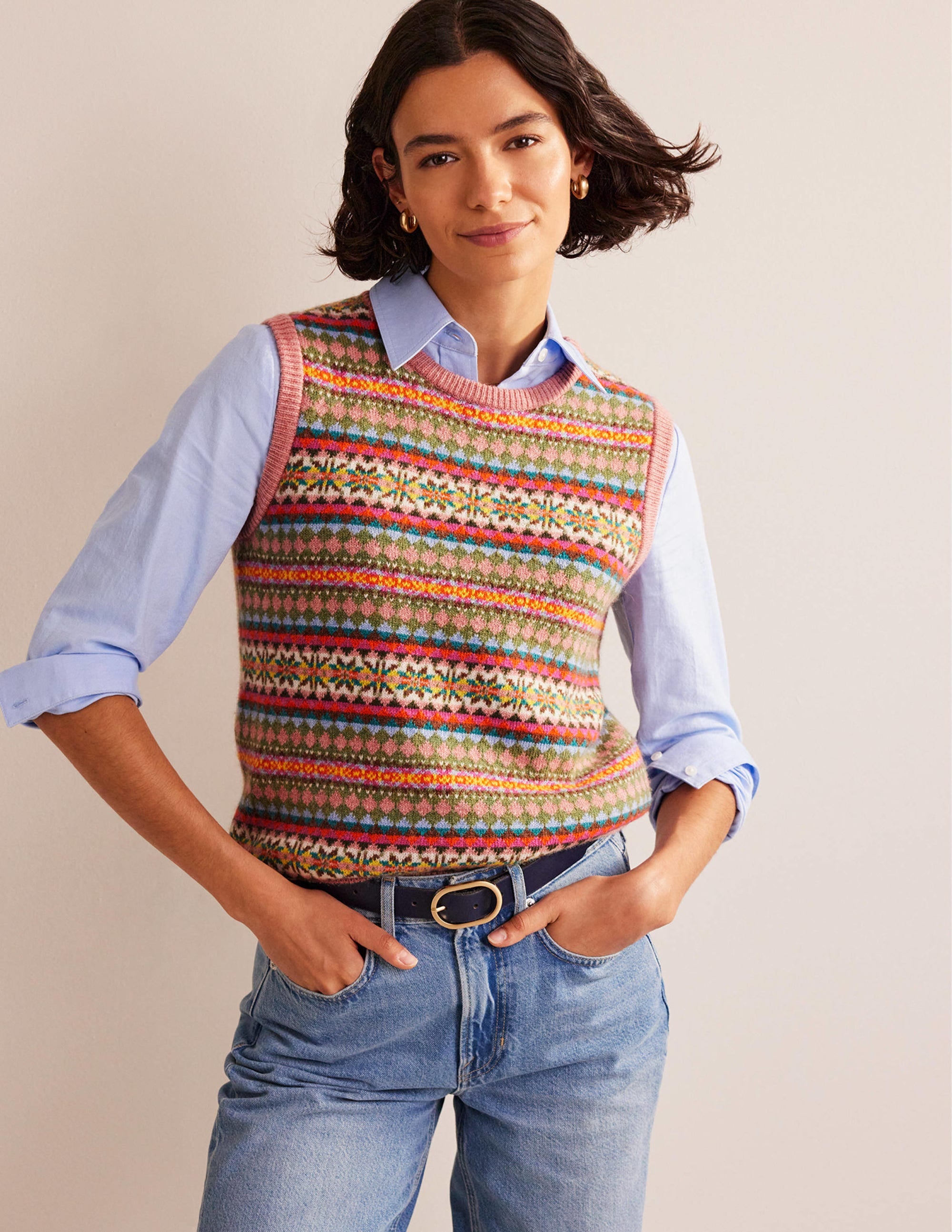 Edie Fair Isle Tank-Heritage - Image 1