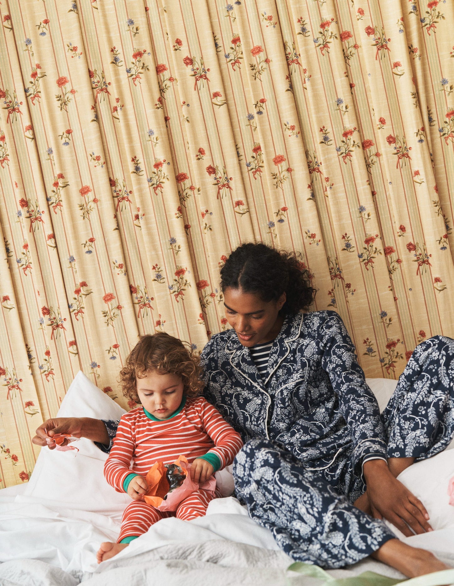 Brushed Cotton Pyjama Trousers-French Navy, Peacock