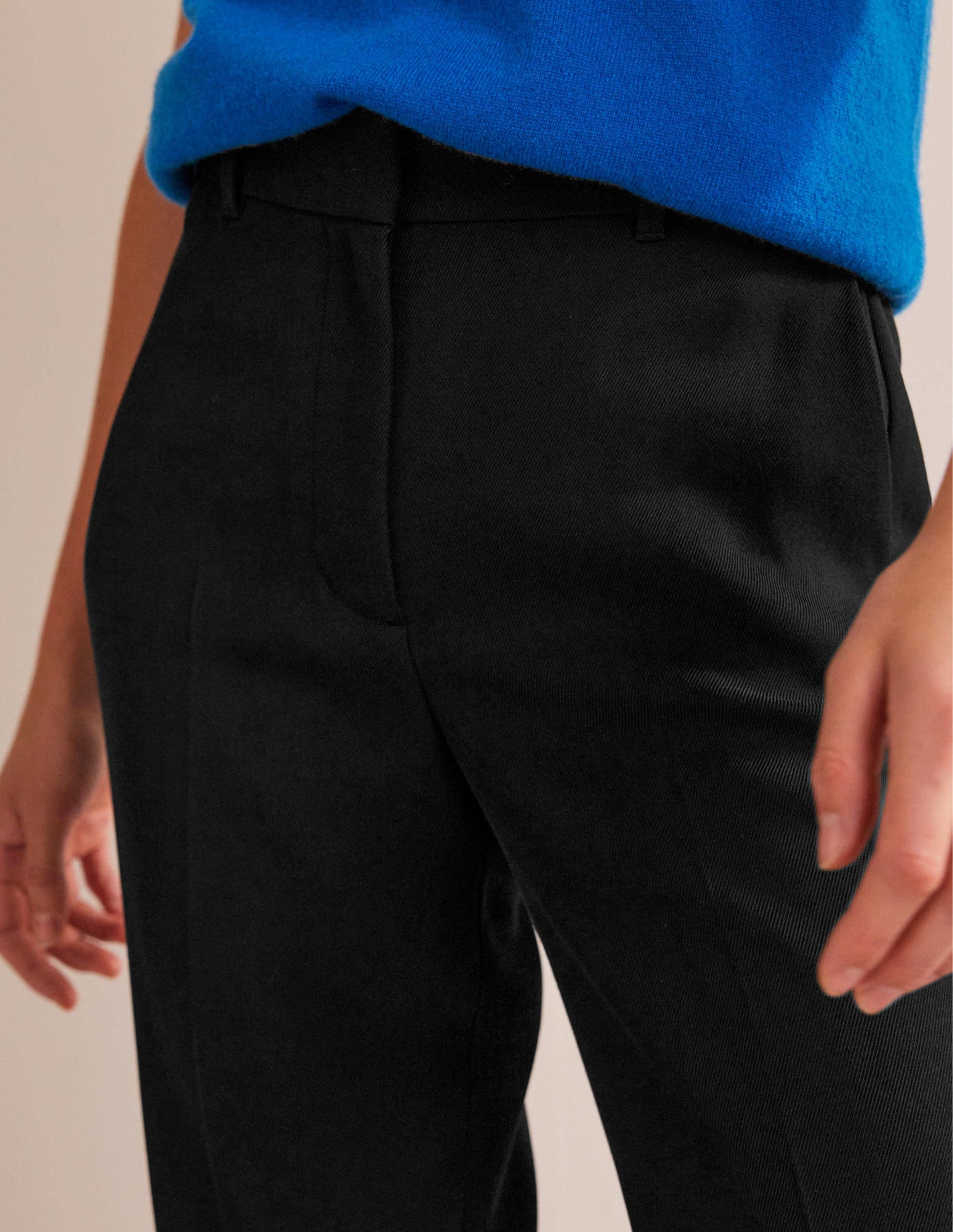 Tailored Tapered Trousers-Black