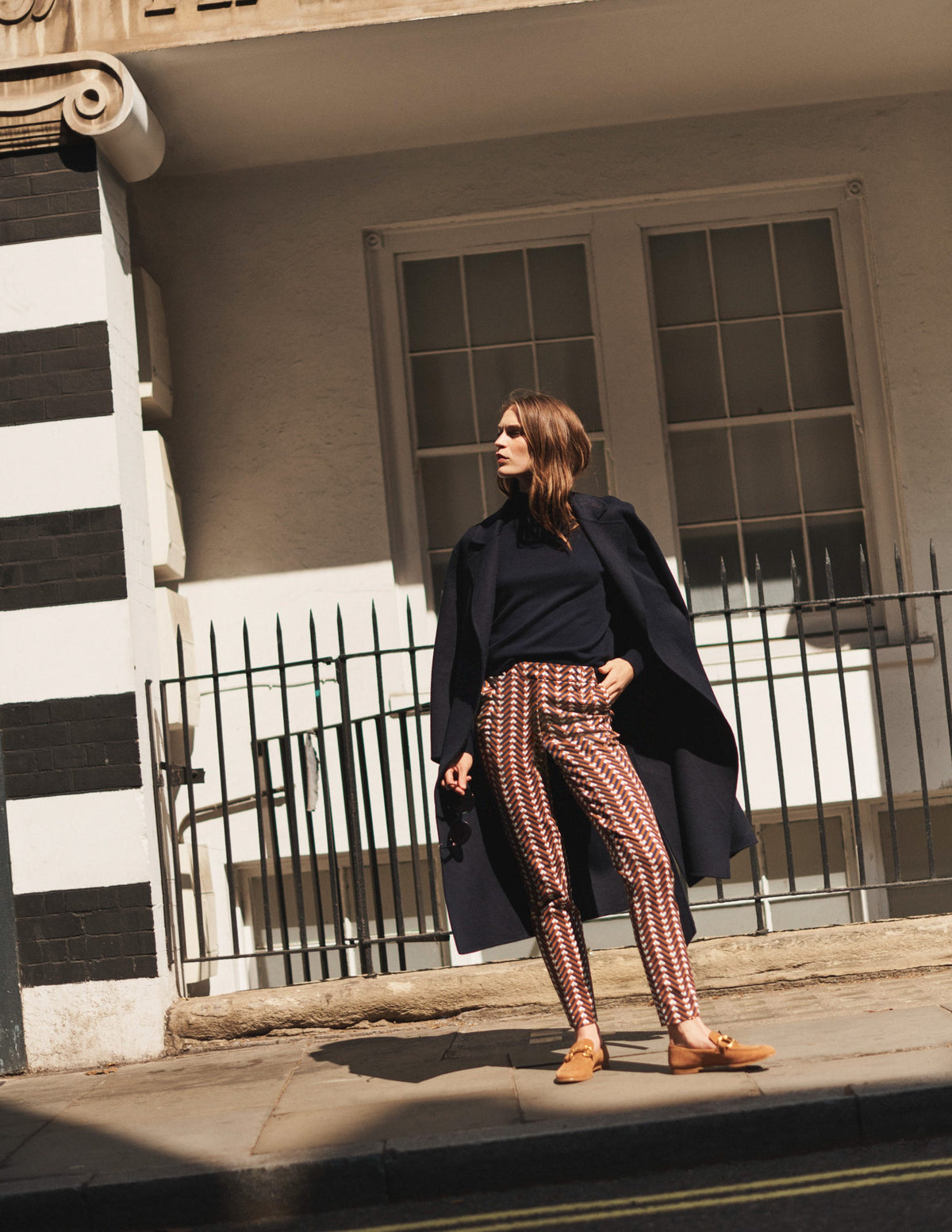 Highgate Printed Trousers-Pumpkin, Chevron Geo - Image 5