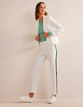 Kew Side Stripe Trousers-Ivory w/side stripe