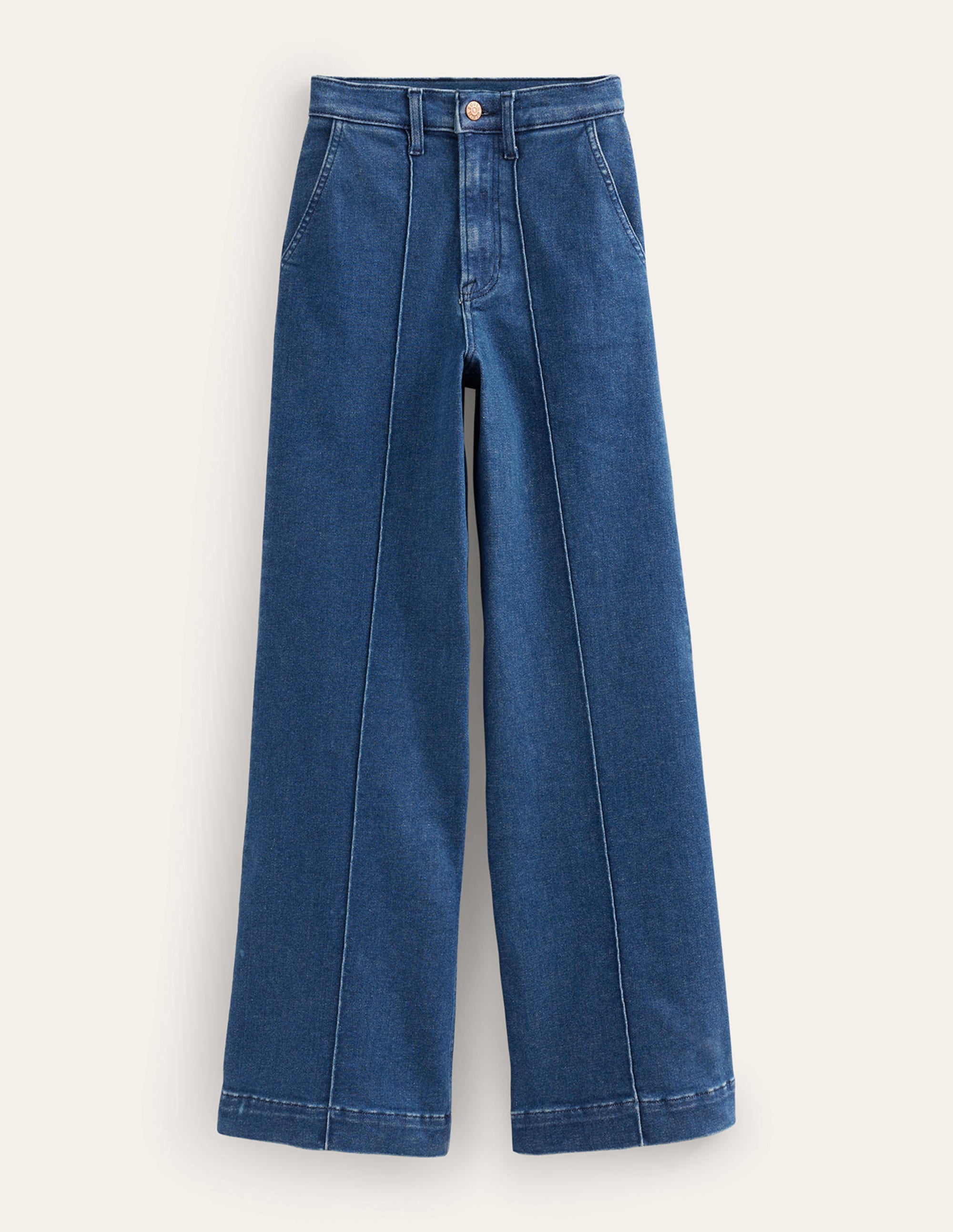Wide Leg Seam Jeans-Vintage Blue - Image 7