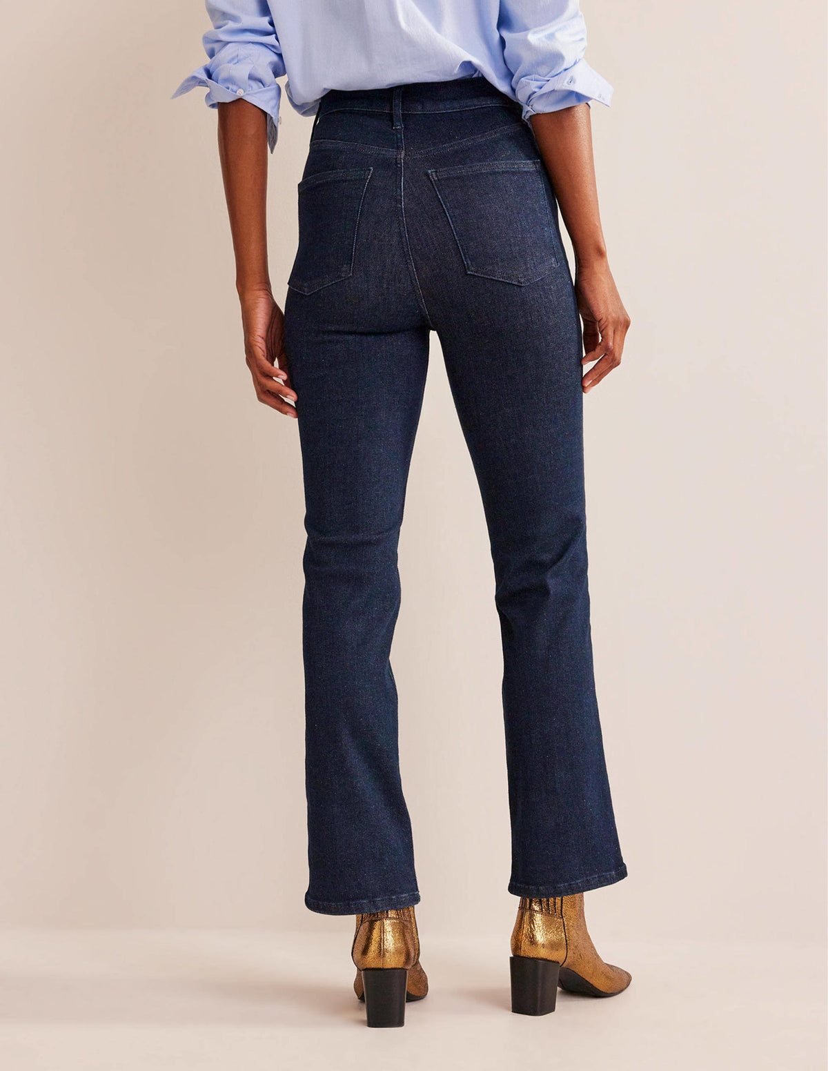 Button Detail Straight Jeans-Indigo Rinse - Image 3