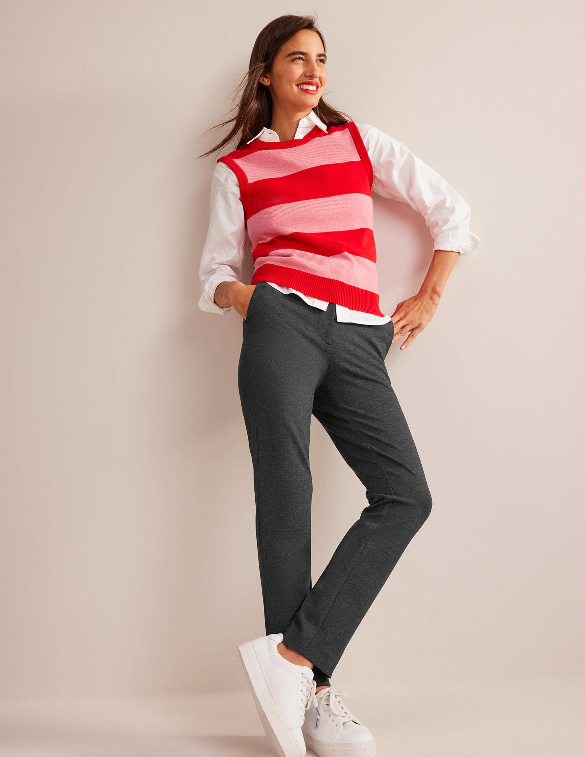 Highgate Ponte Trousers-Charcoal Marl - Image 1