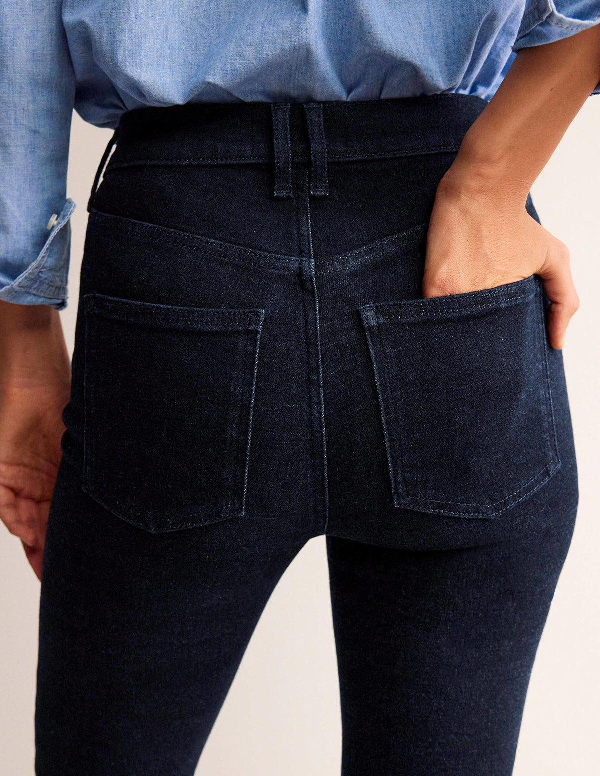 Mid Rise Slim Flare Jeans-Indigo Rinse - Image 2
