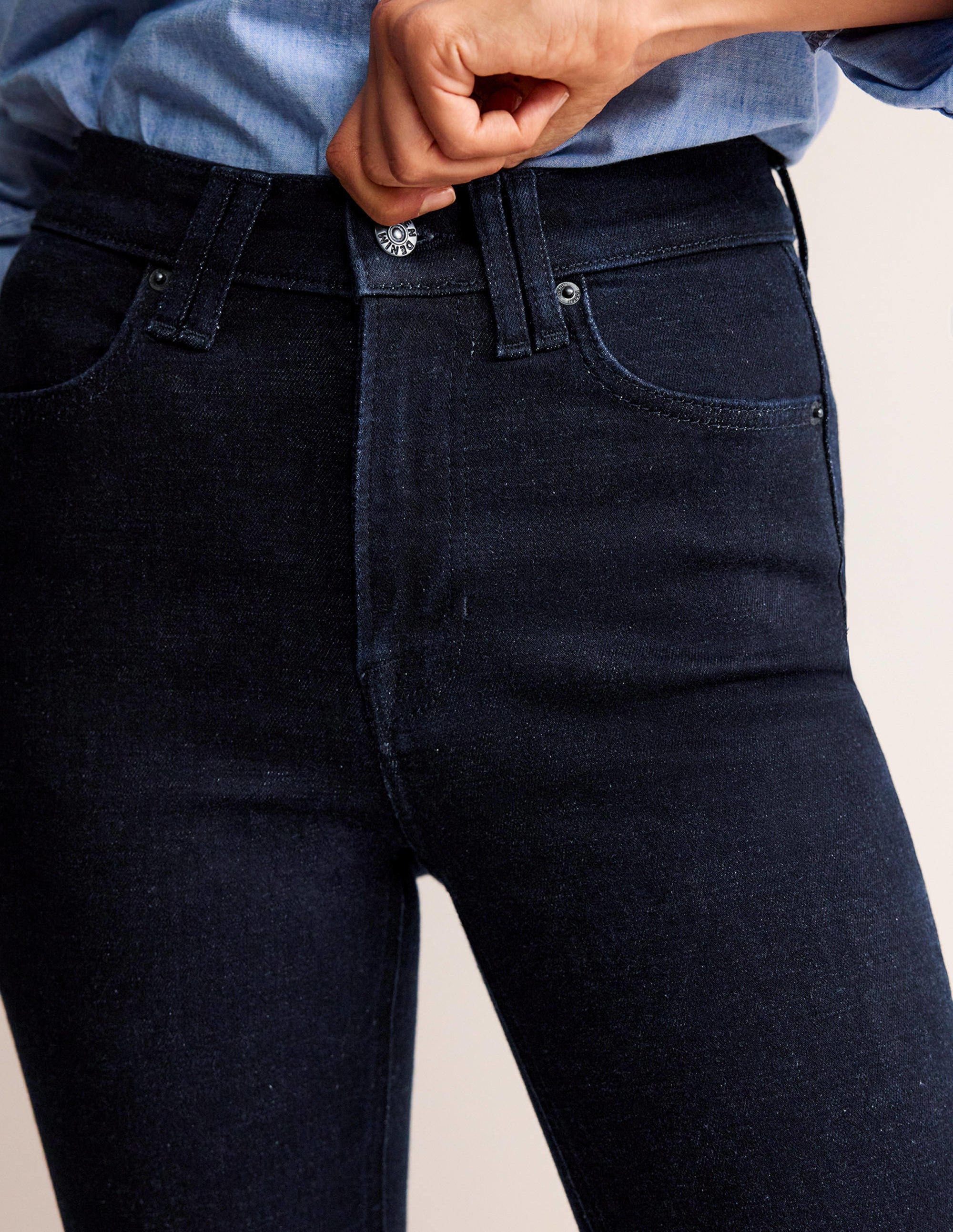Mid Rise Slim Flare Jeans-Indigo Rinse - Image 5