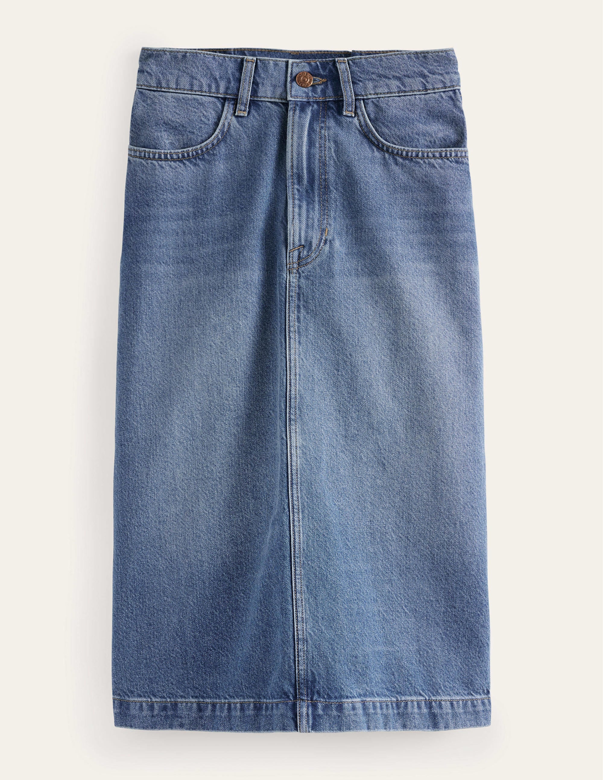 Straight Denim Midi Skirt-Mid Vintage - Image 7