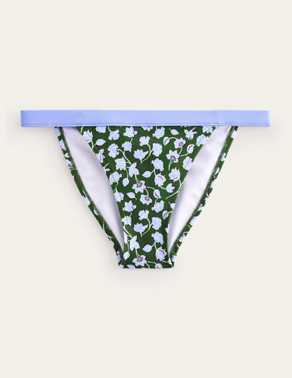 Tanga Bikini Bottoms-Winter Green, Blue Floral-5