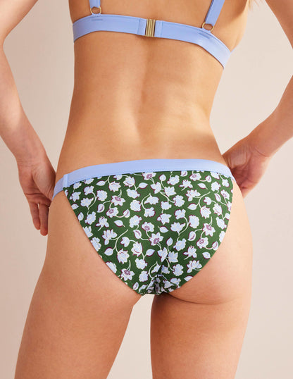 Tanga Bikini Bottoms-Winter Green, Blue Floral-3