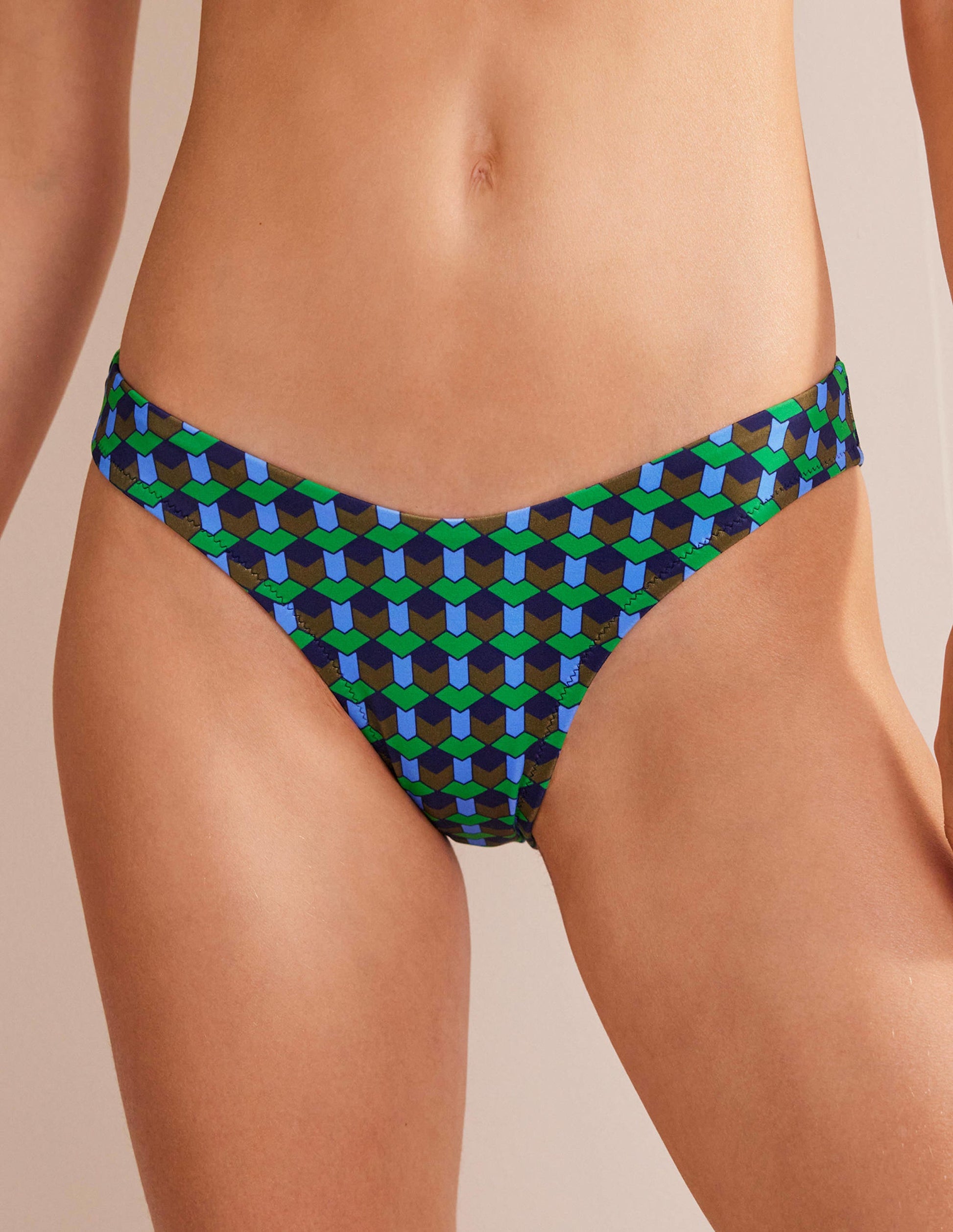Curved-Top Bikini Bottoms-Bright Green, Multi Geo-4