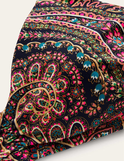 Ruched V-neck Bikini Top-Light Navy, Palace-7