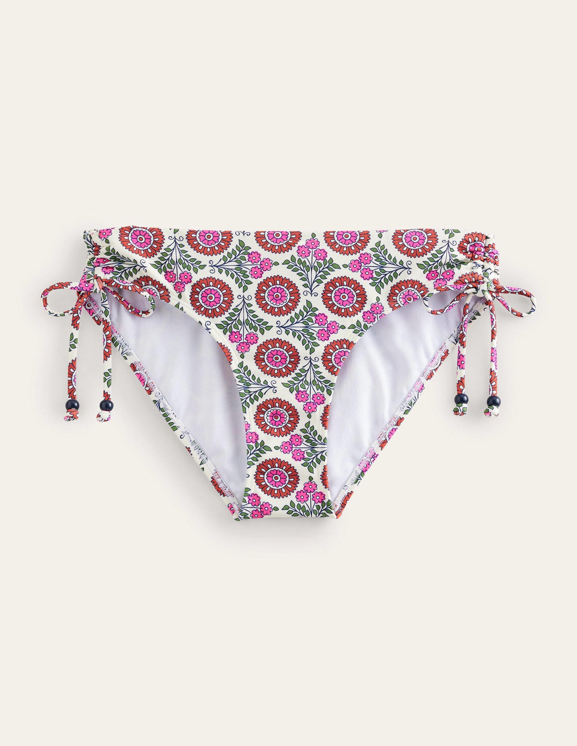 Ruched Bikini Bottoms-Gin Fizz, Sunflower Sprig-6
