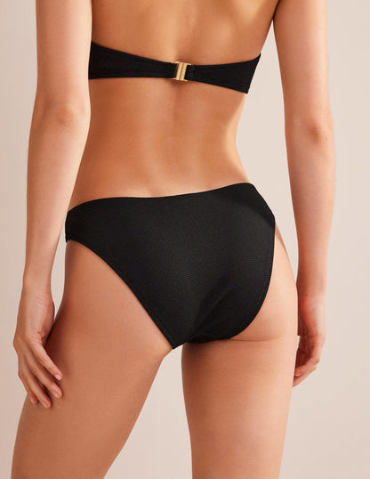 Textured Bikini Bottoms-Black Honeycomb-3