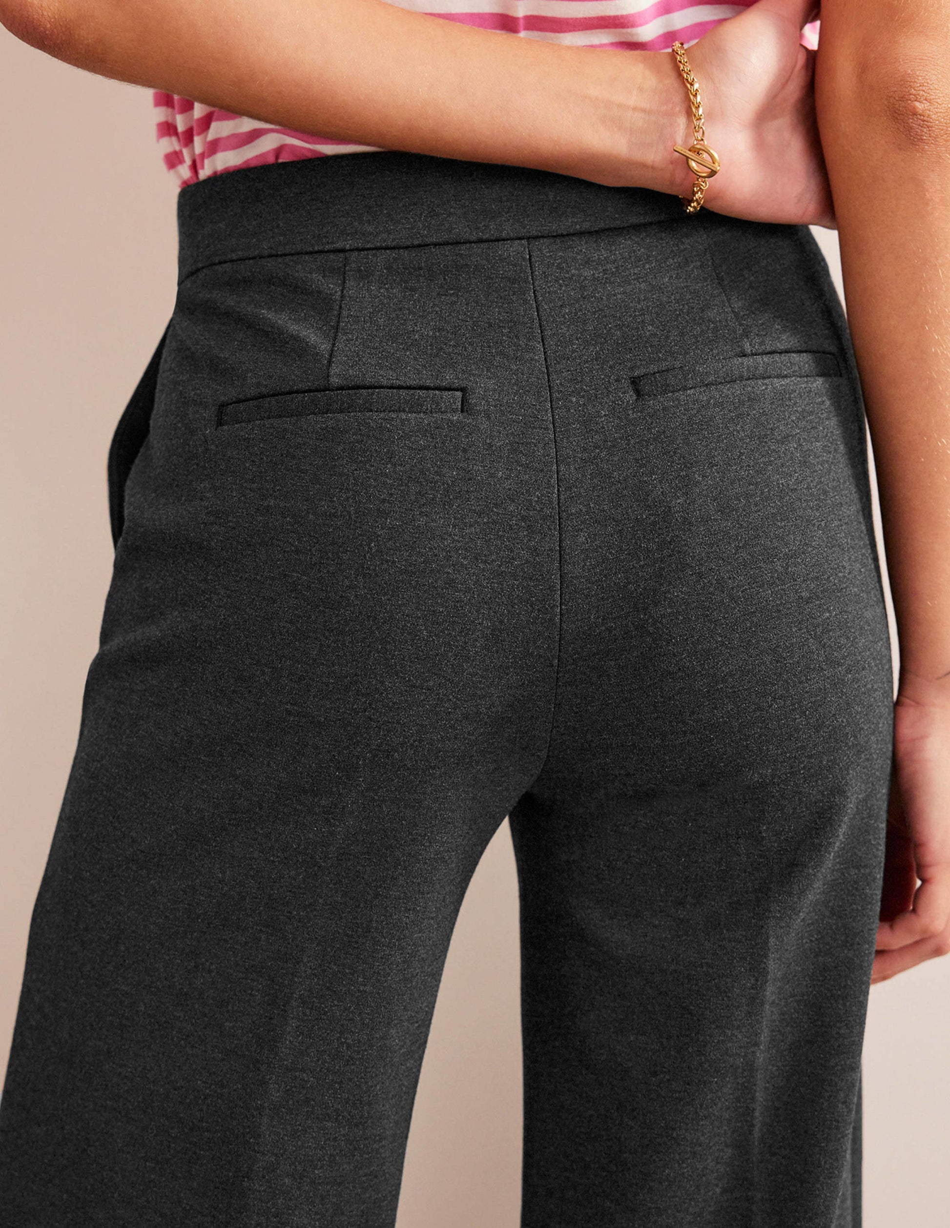 Westbourne Ponte Trousers-Charcoal Marl-2