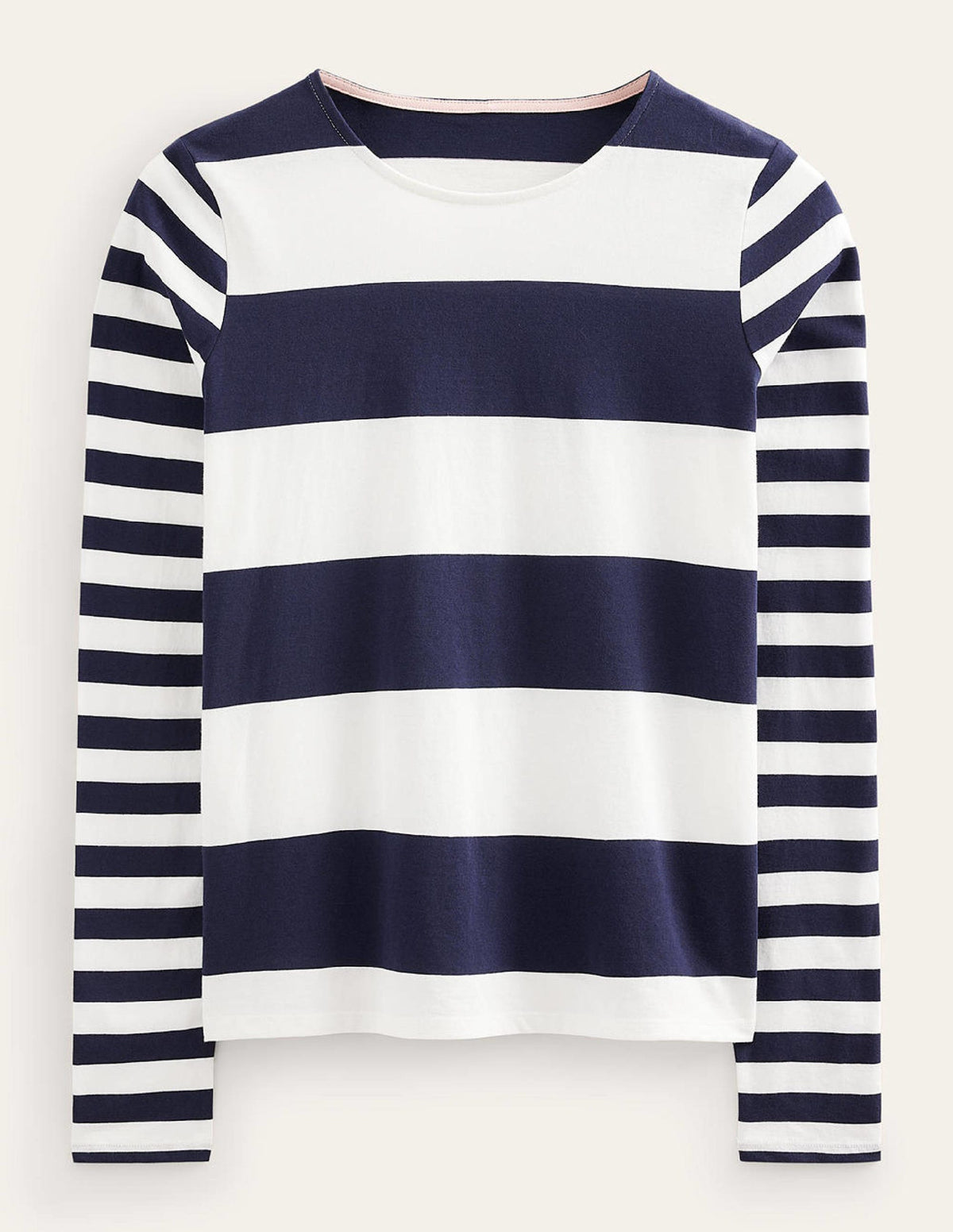 Bea Long Sleeve Breton-French Navy and Ivory - Image 9