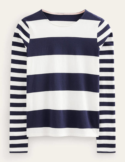 Bea Long Sleeve Breton-French Navy and Ivory-9