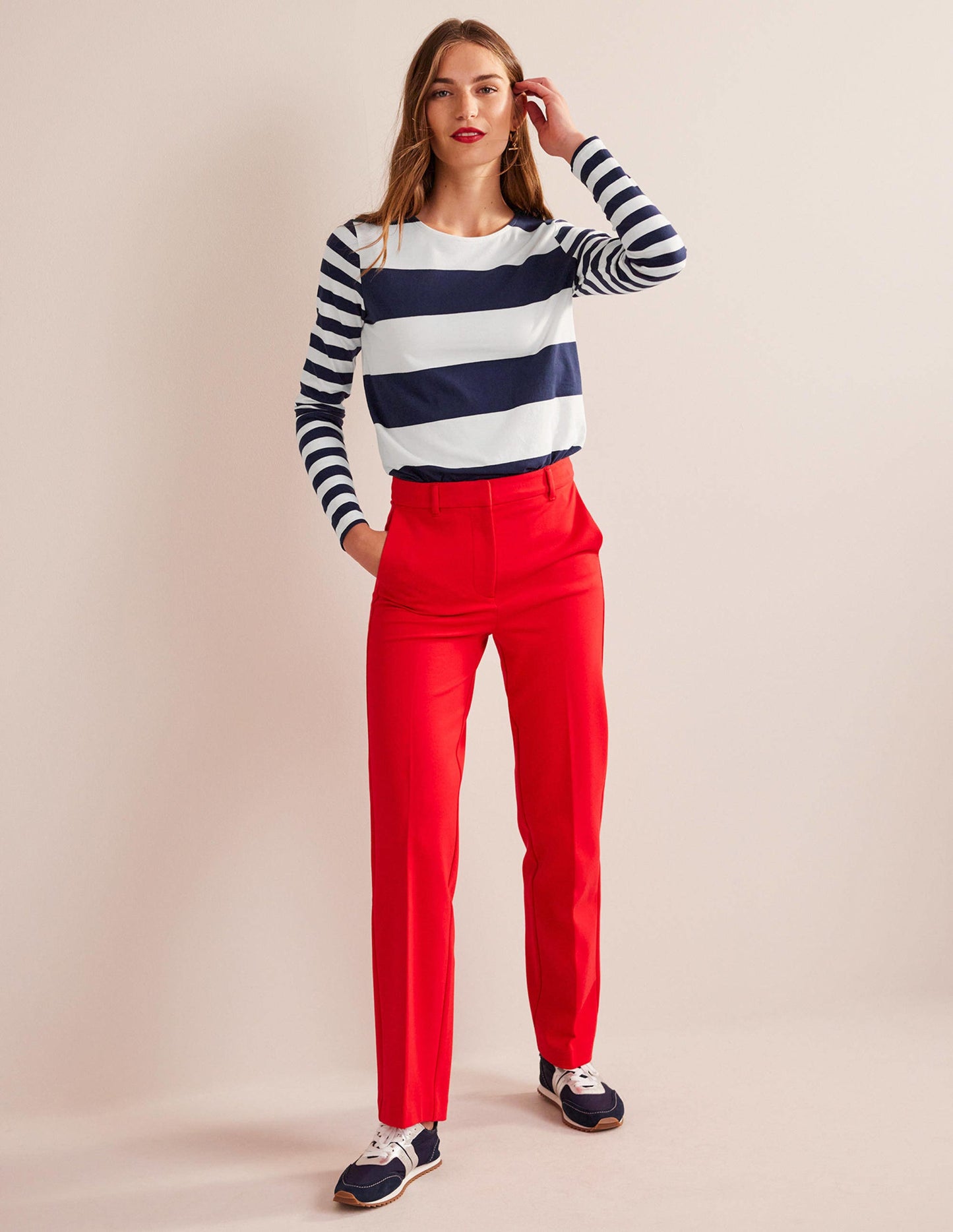 Bea Long Sleeve Breton-French Navy and Ivory