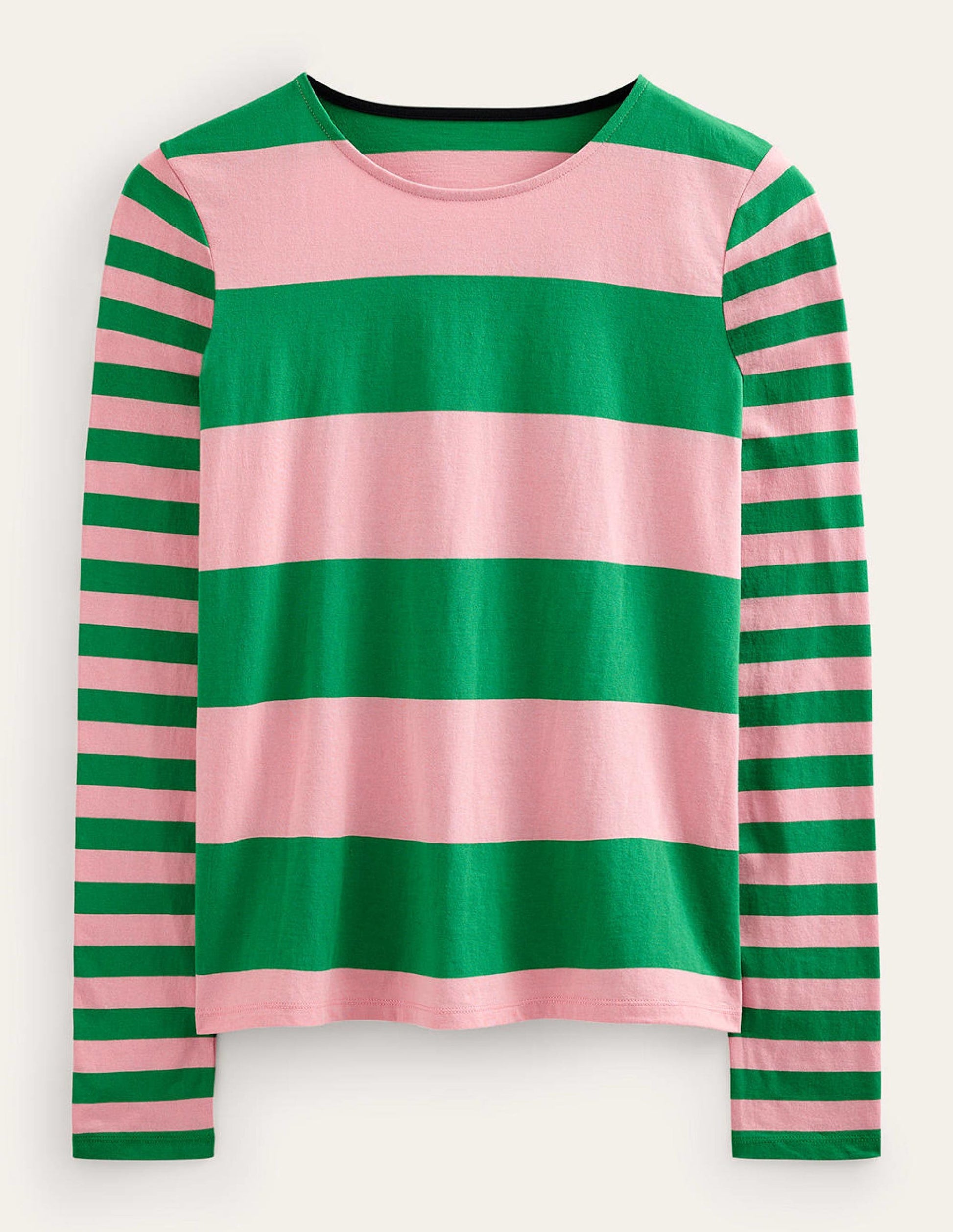 Bea Long Sleeve Breton-Pink, Green Hotch-8