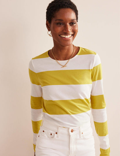 Bea Long Sleeve Breton-Ivory, Yellow-1