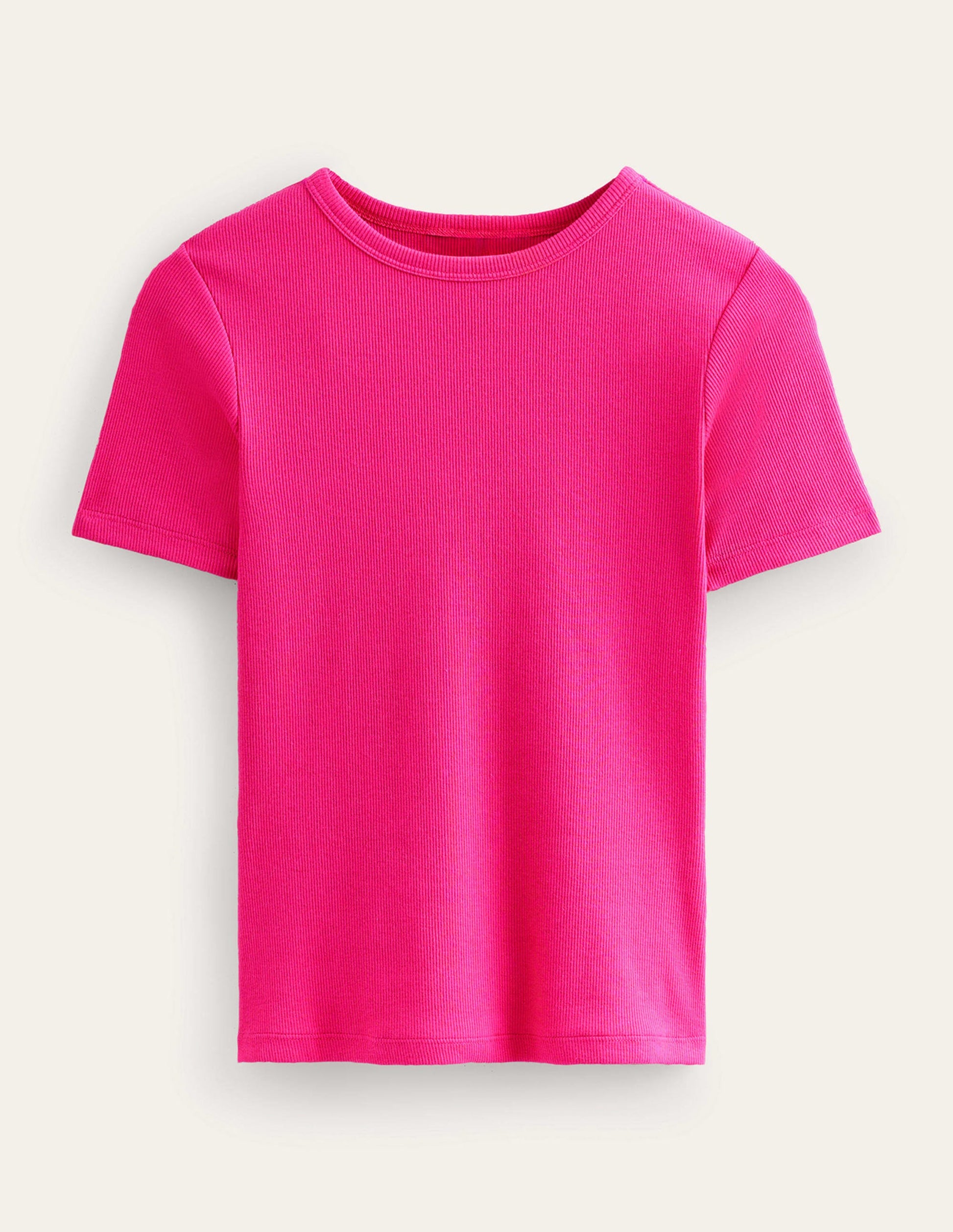 Cotton Ribbed T-Shirt-Cabaret Pink-5