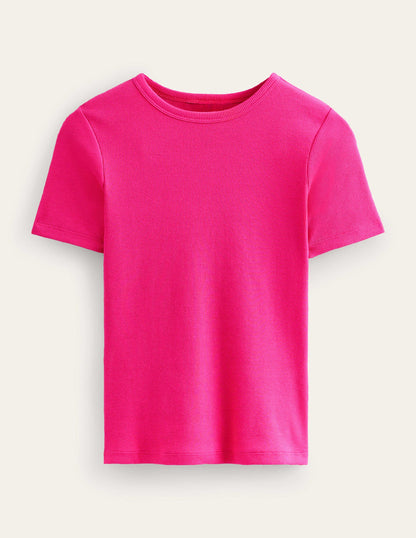 Cotton Ribbed T-Shirt-Cabaret Pink-5