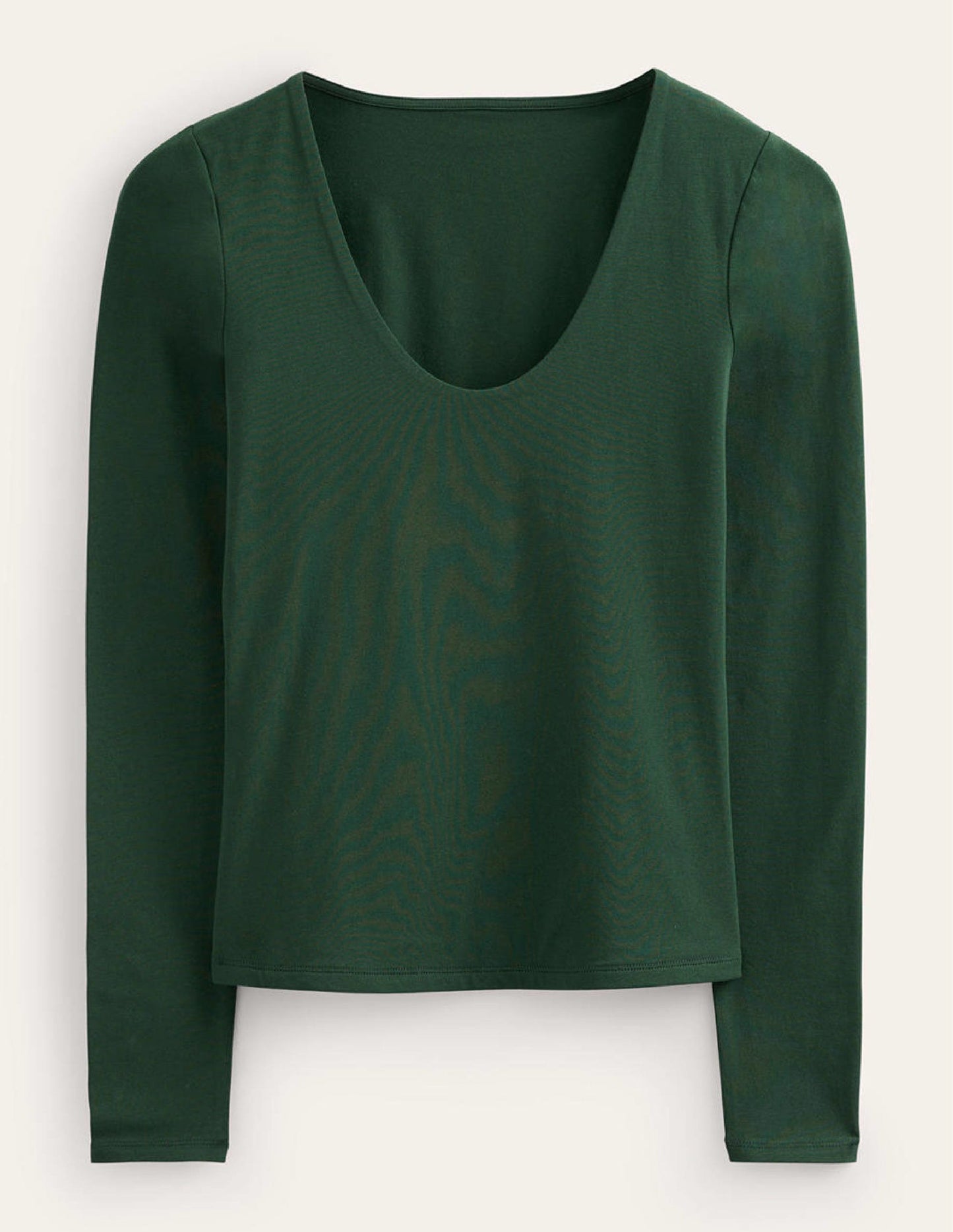 Double Layer Scoop Neck Top-Chatsworth Green