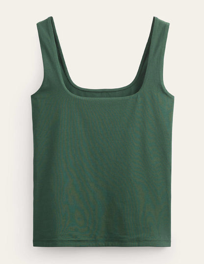 Double Layer Square Neck Vest-Chatsworth Green-5