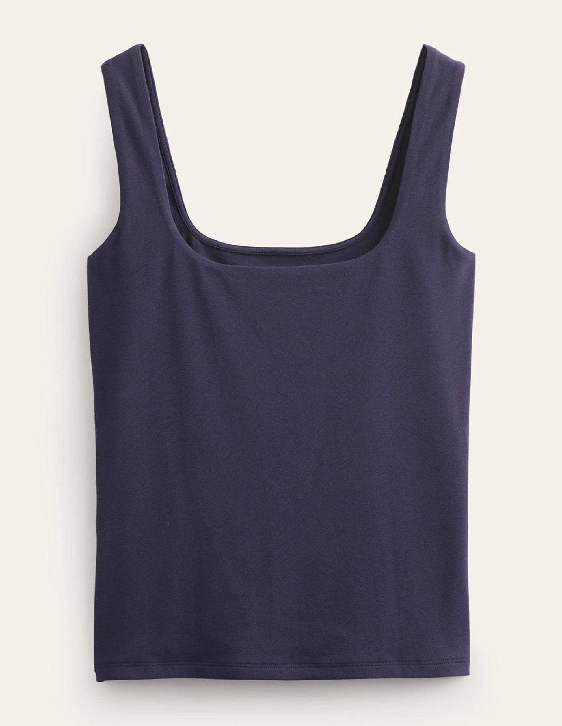 Double Layer Square Neck Vest-Navy-5