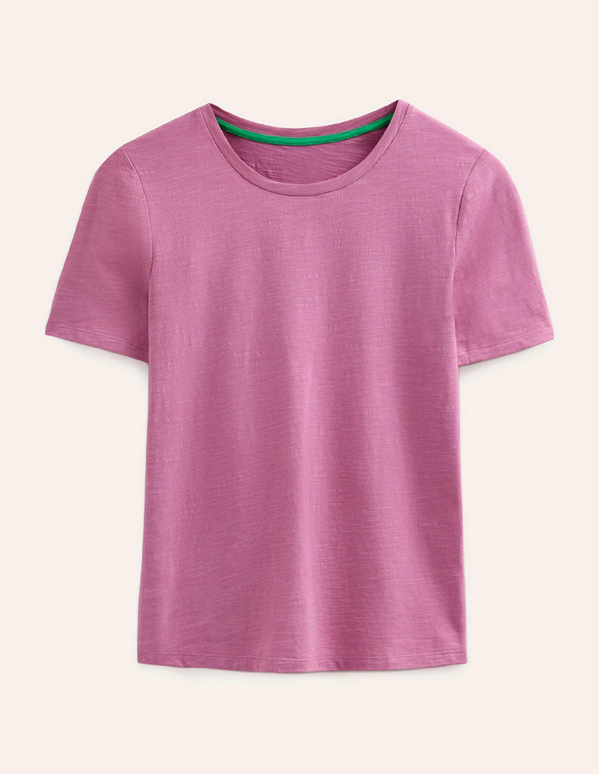 Cotton Crew Neck T-Shirt-Strawberry Sherbet-5