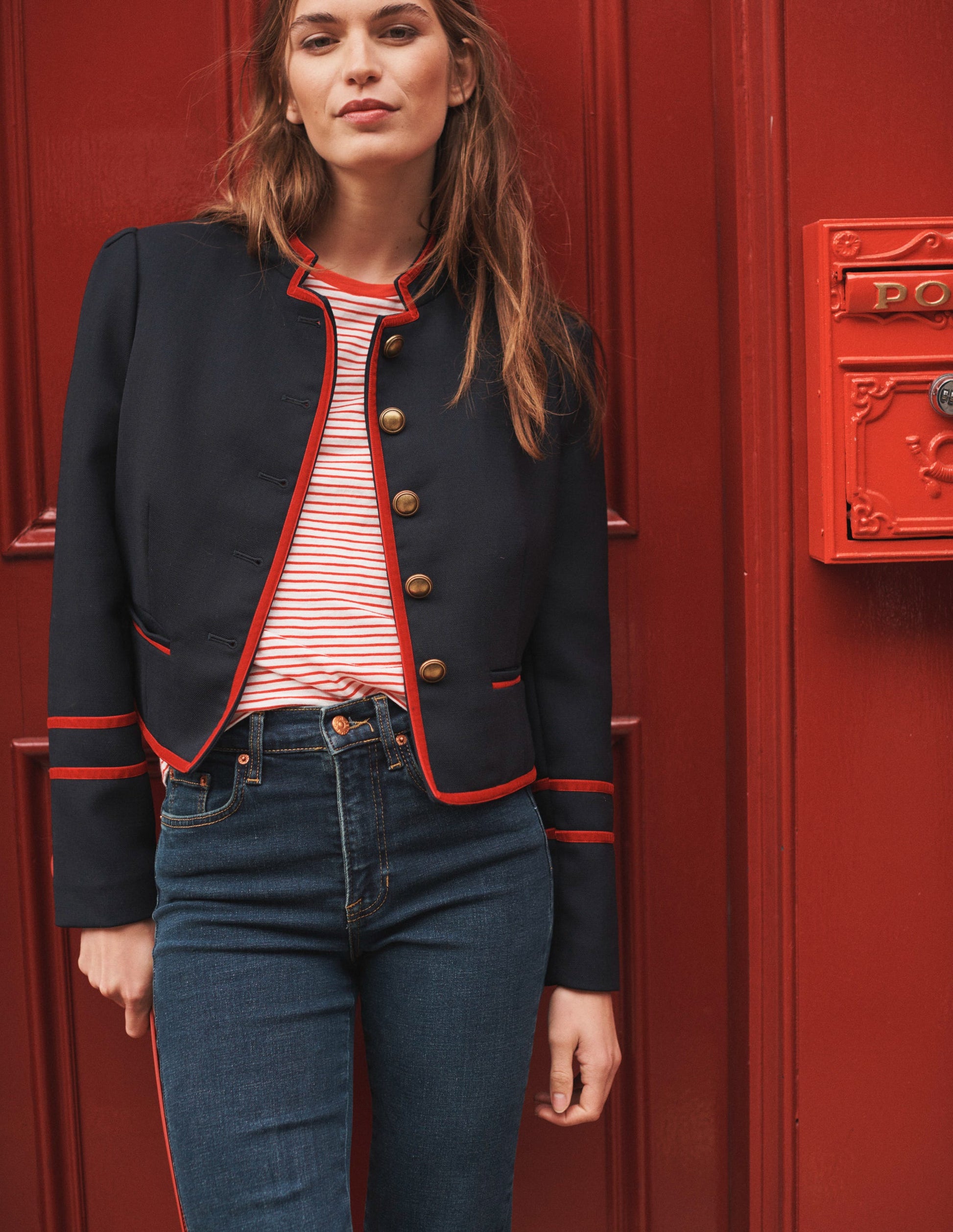 Cotton Crew Neck T-Shirt-Ivory, Red-5