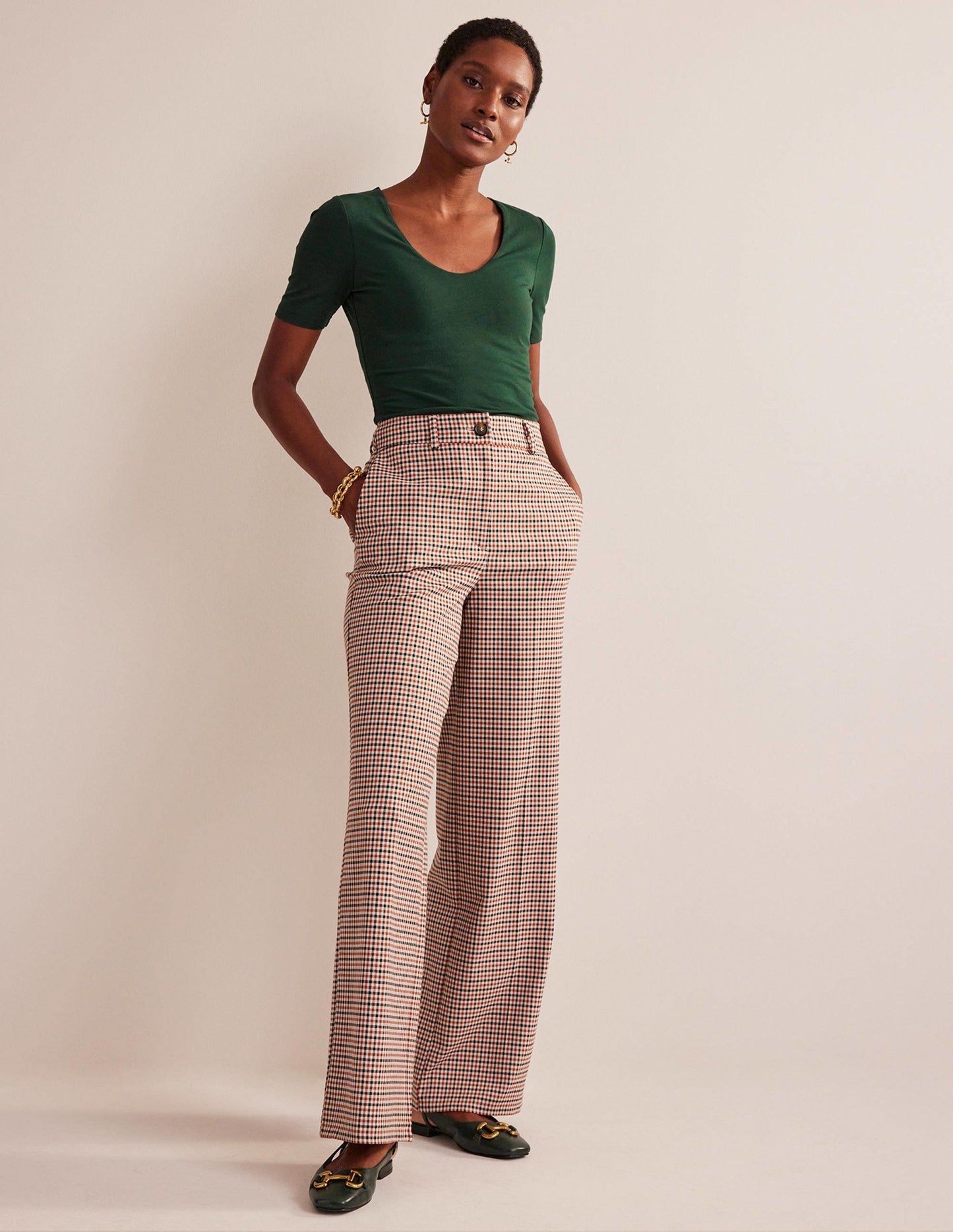 Double Layer Short Sleeve Top-Chatsworth Green