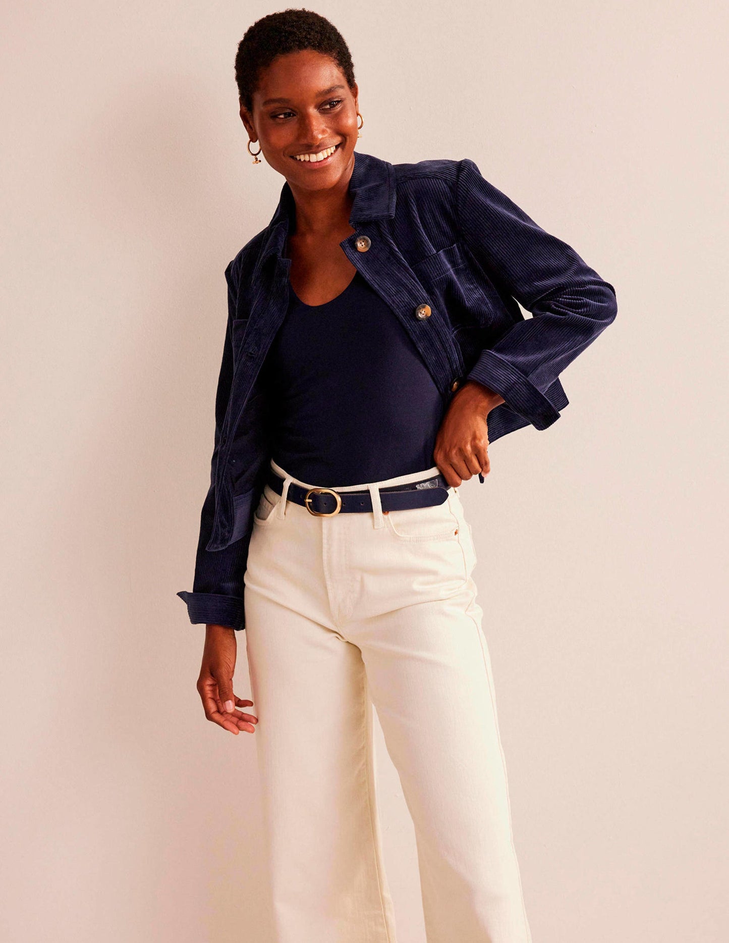 Double Layer Short Sleeve Top-Navy