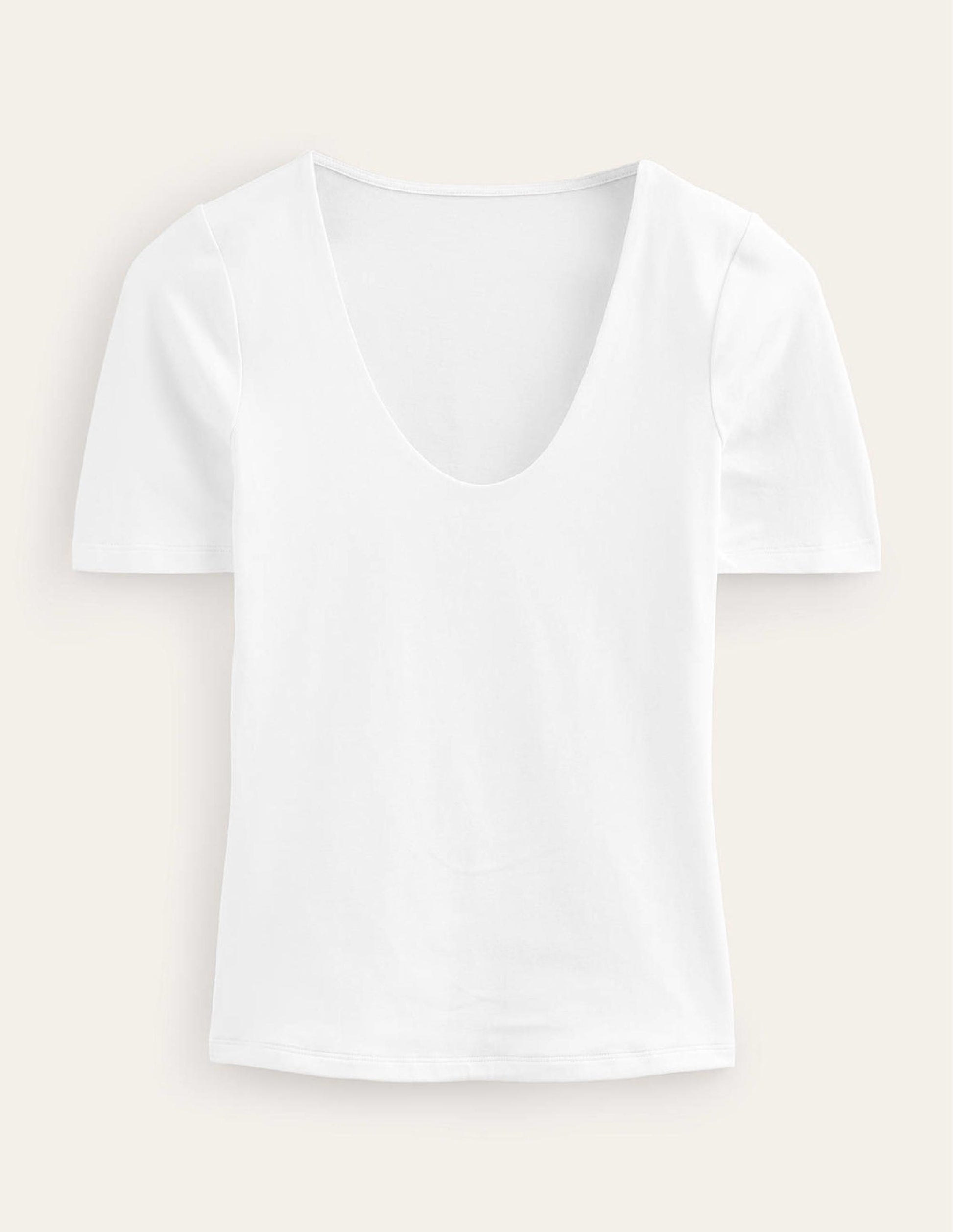 Double Layer Short Sleeve Top-White-5
