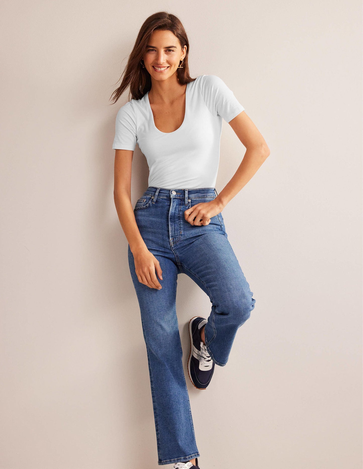 Double Layer Short Sleeve Top-White