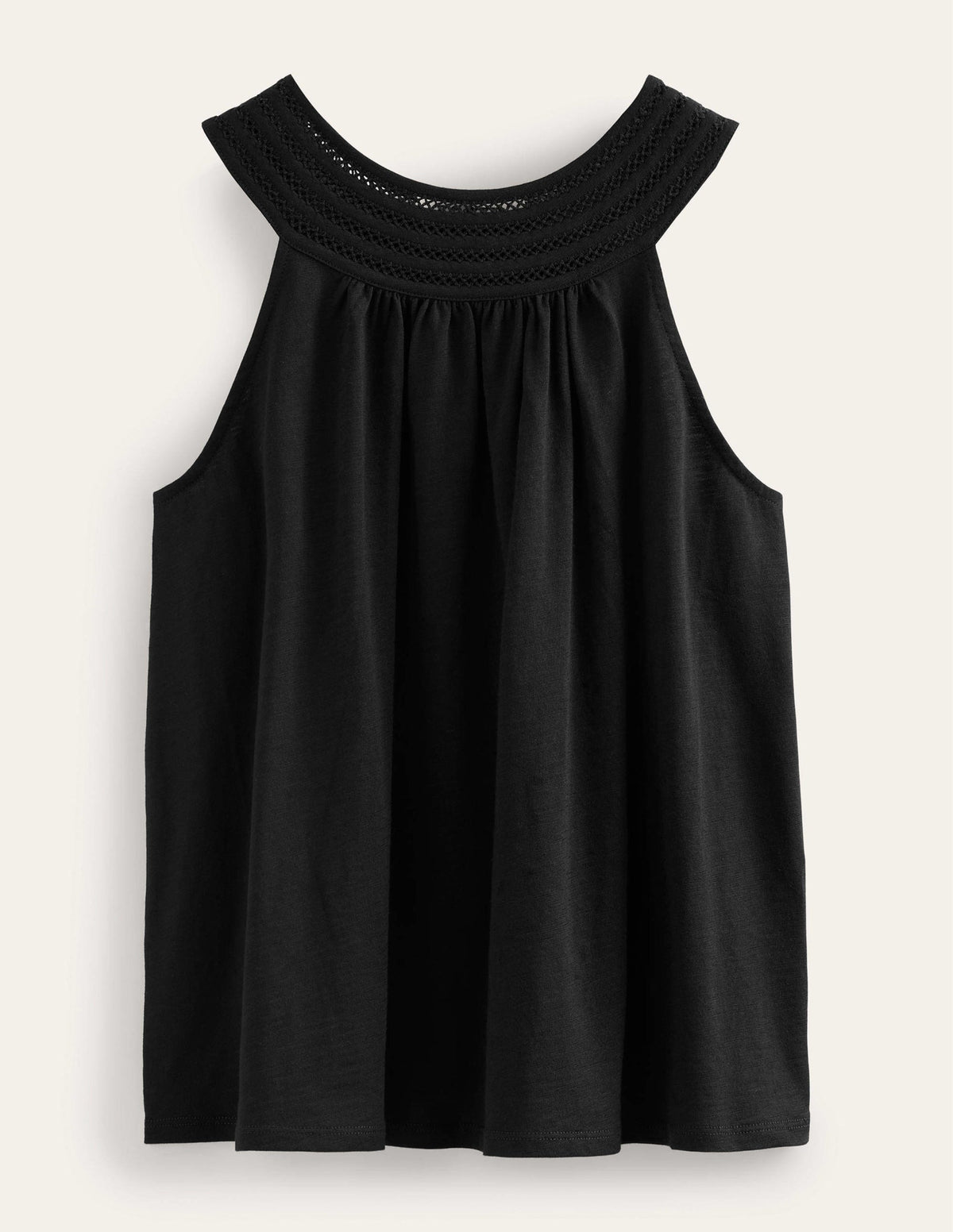 Trim Neck Jersey Swing Top-Black - Image 5
